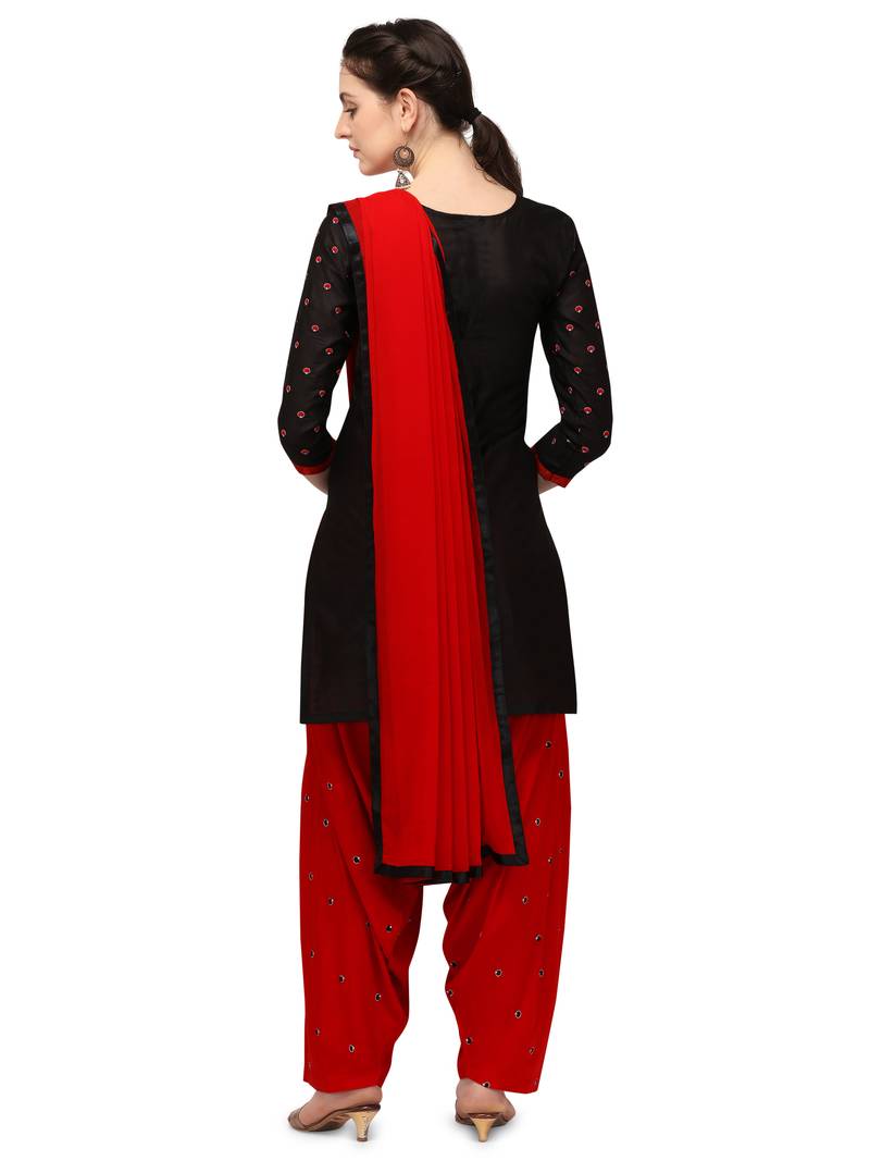 black New patiala dress Salwar Suit Material.