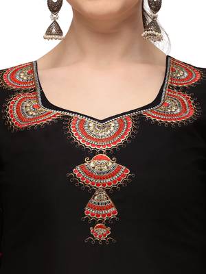 black New patiala dress Salwar Suit Material. 3