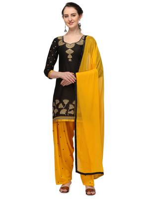 black New patiala dress Salwar Suit Material. 1