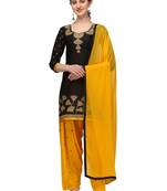 black New patiala dress Salwar Suit Material.
