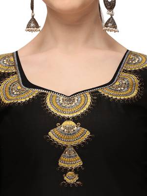 black New patiala dress Salwar Suit Material. 3