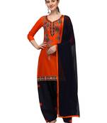 orange New patiala dress Salwar Suit Material.
