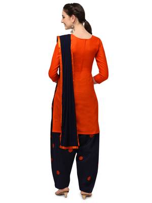 orange New patiala dress Salwar Suit Material. 2