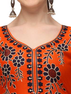 orange New patiala dress Salwar Suit Material. 3
