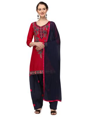 pink New patiala dress Salwar Suit Material. 1