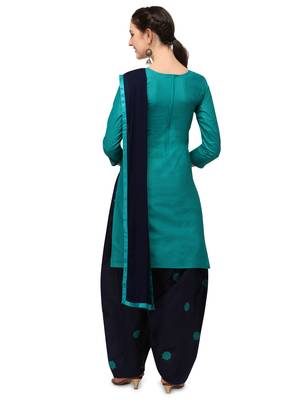 green New patiala dress Salwar Suit Material. 2