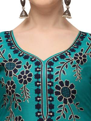 green New patiala dress Salwar Suit Material. 3