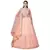 Peach embroidered net semi stitched wedding lehenga