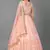 Peach embroidered net semi stitched wedding lehenga