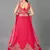 Pink embroidered net semi stitched wedding lehenga