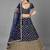 Navy blue zari and sequins embroidered art silk semi stitched lehenga choli for wedding