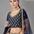 Navy blue zari and sequins embroidered art silk semi stitched lehenga choli for wedding