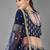 Navy blue zari and sequins embroidered art silk semi stitched lehenga choli for wedding