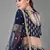 Navy blue zari and sequins embroidered art silk semi stitched lehenga choli for wedding