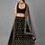 Black embroidered georgette semi stitched wedding lehenga