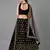 Black embroidered georgette semi stitched wedding lehenga