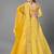 Mesmerizing Yellow Sequins, Zari, and Thread Embroidered Heavy Dola Silk with Heavy Fusing Wedding Designer Lehenga
