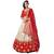 Phenomenal Red sequins and zari embroidered art Silk Semi Stitched wedding Lehenga