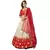 Red embroidered art silk semi stitched wedding lehenga