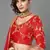 Red embroidered art silk semi stitched wedding lehenga