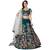 Light-green embroidered satin semi stitched wedding lehenga