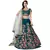 Light-green embroidered satin semi stitched wedding lehenga