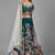 Engaging Rama green thread, dori and sequins embroidered satin Semi Stitched Party wear Lehenga choli