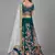 Light-green embroidered satin semi stitched wedding lehenga