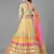 Beige embroidered net semi stitched wedding lehenga