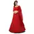 Red embroidered net semi stitched wedding lehenga