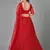 Red embroidered net semi stitched wedding lehenga