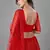 Red embroidered net semi stitched wedding lehenga