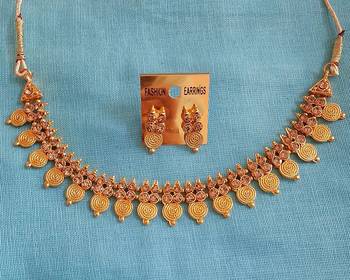 Necklace  Gold Plated Long Temple Coin Traditional South Look Fashion Jewellery Set For Women. 1