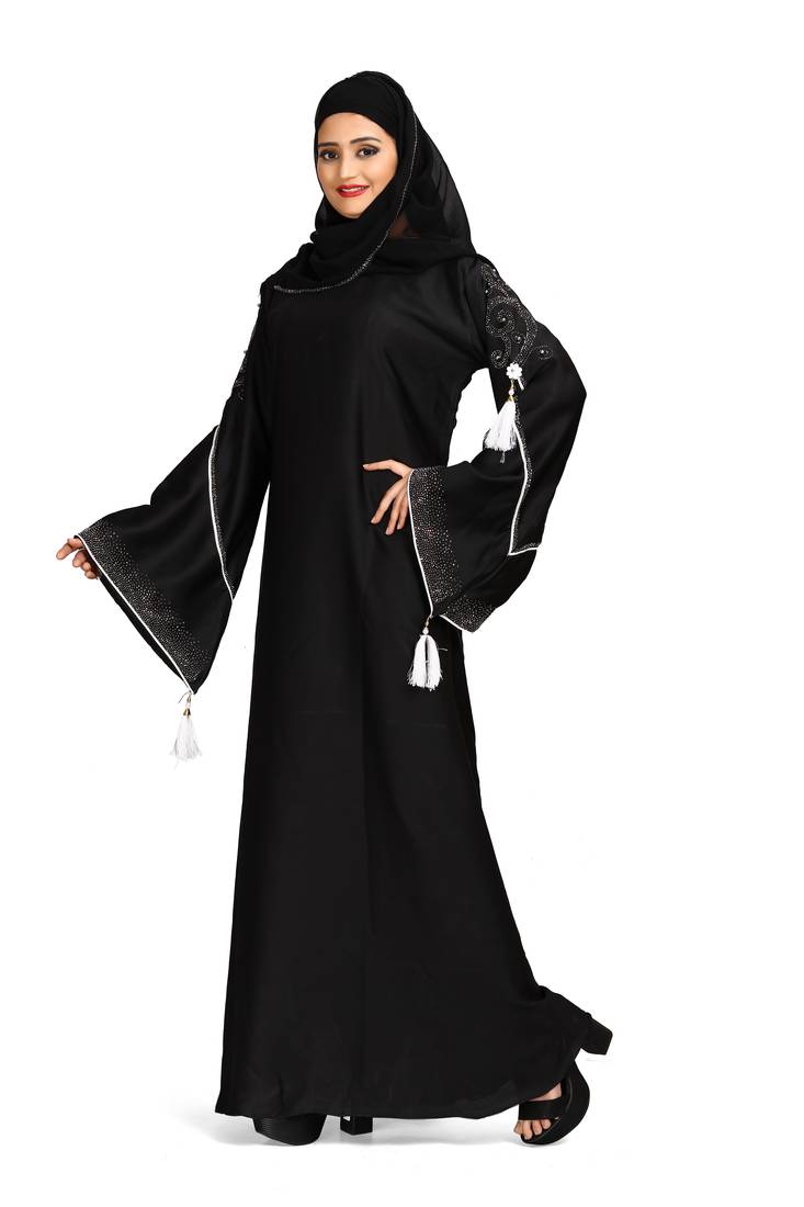 Khadija fashion, Best Imported nida fabric silver embroidery sleeves with dupatta