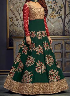 Green Georgette Anarkali Salwar Kameez 2