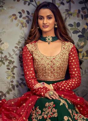 Green Georgette Anarkali Salwar Kameez 4