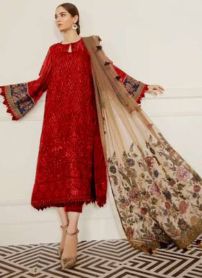 Red Georgette Pakistani Salwar Kameez 1