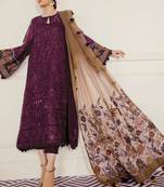 Wine Georgette Pakistani Salwar Kameez