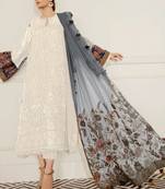 White Georgette Pakistani Salwar Kameez