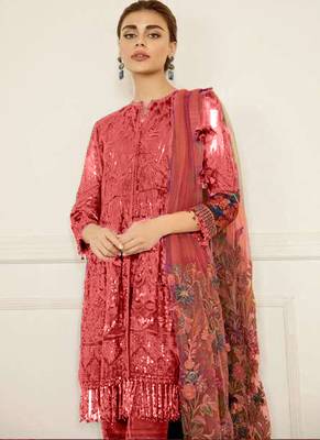 Peach Georgette Pakistani Salwar Kameez 2