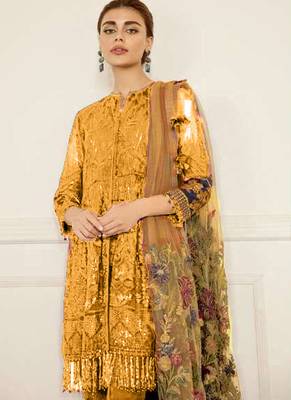 Yellow Georgette Pakistani Salwar Kameez 2