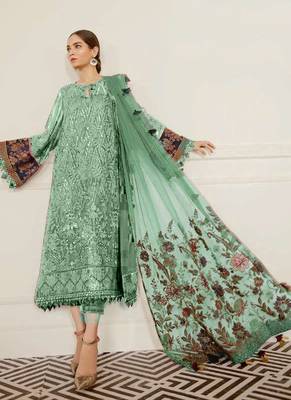 Sea Green Georgette Pakistani Salwar Kameez 1