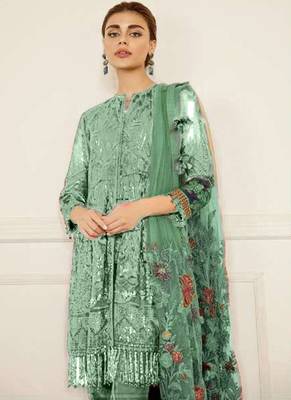 Sea Green Georgette Pakistani Salwar Kameez 2