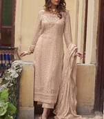 Cream Georgette Pakistani Salwar Kameez