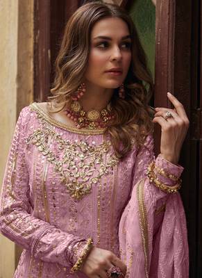 Pink Georgette Pakistani Salwar Kameez 2