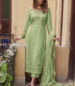 Sea Green Georgette Pakistani Salwar Kameez