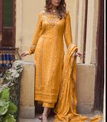 Yellow Georgette Pakistani Salwar Kameez