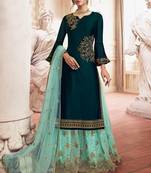 Teal Georgette Pakistani Salwar Kameez