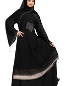 Khadija fashion, Latest Imported nida fabric burqa for women double layer stone designed bottom with dupatta