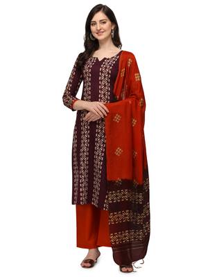 purple Soft Cotton Wex Batik Print Suits 1